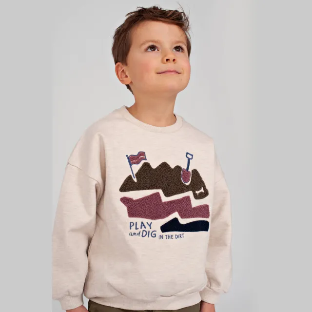 Sturdy sweater Rock the Earth - offwhite Offwhite/army/mauve