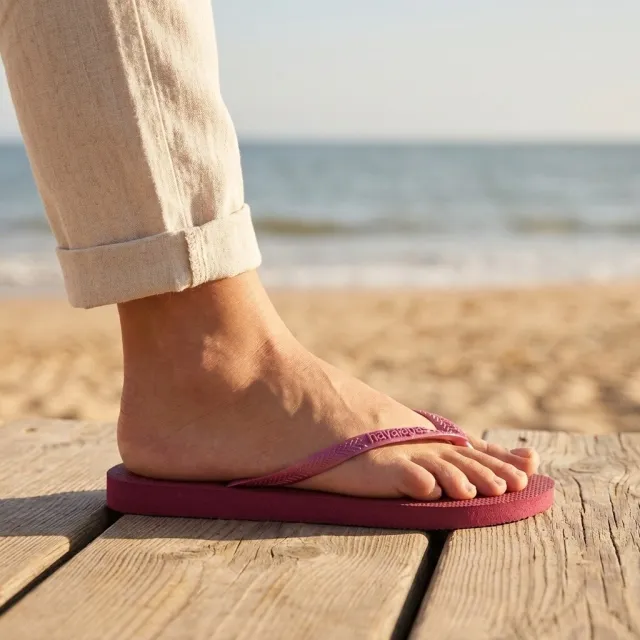 Havaianas Havaianas Slim Logo Slippers rood Rubber