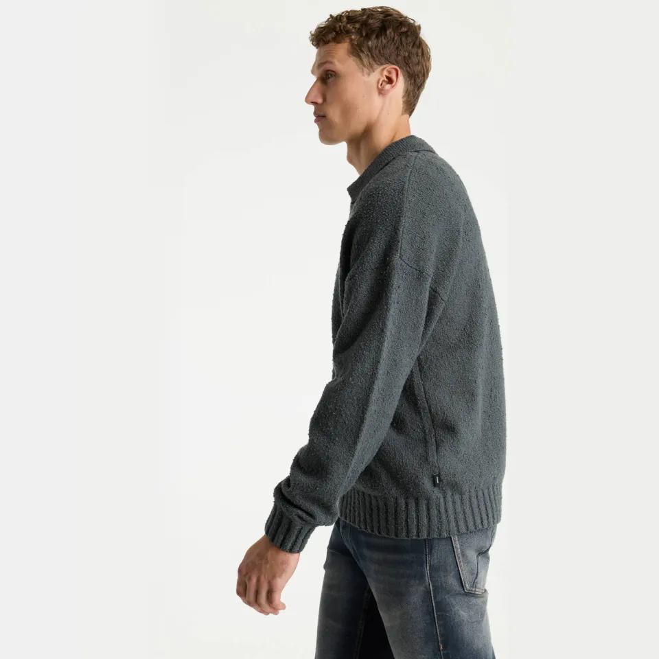 CHASIN' bouclé relaxed fit gebreide trui - grijs, foto 3
