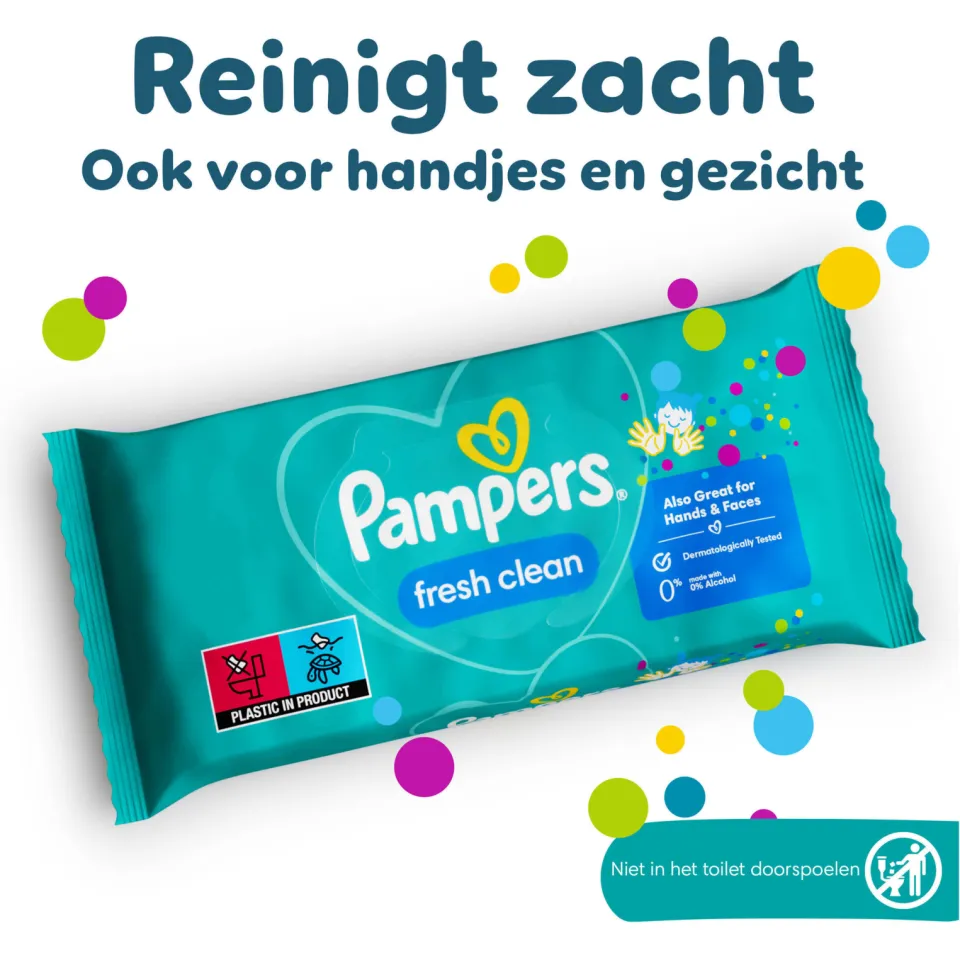 Pampers Fresh Clean babydoekjes - 24 x 52 doekjes, foto 5