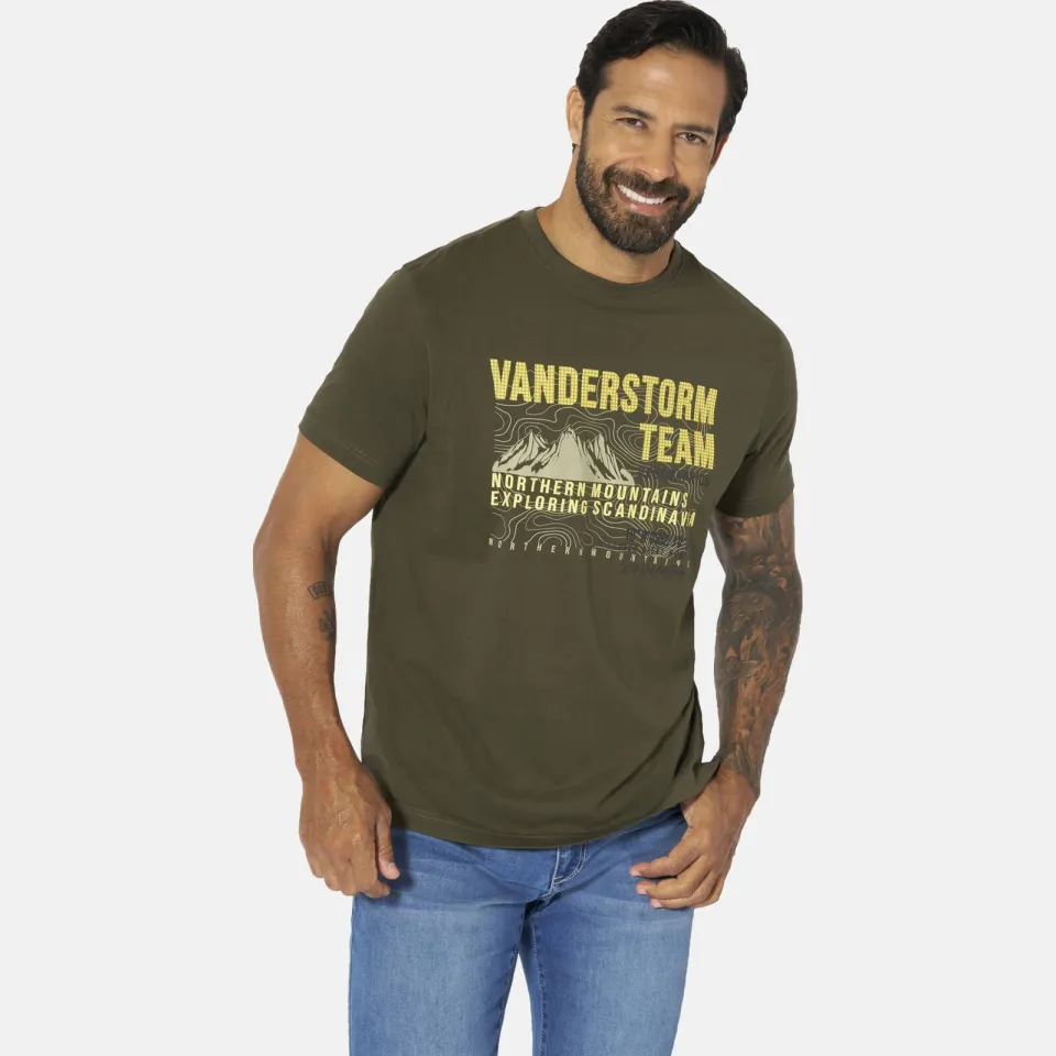 Jan Vanderstorm BALVAR T-shirt olijfgroen