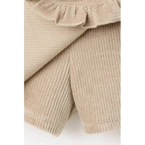 Mango Kids corduroy skort met ruches - beige, foto 6