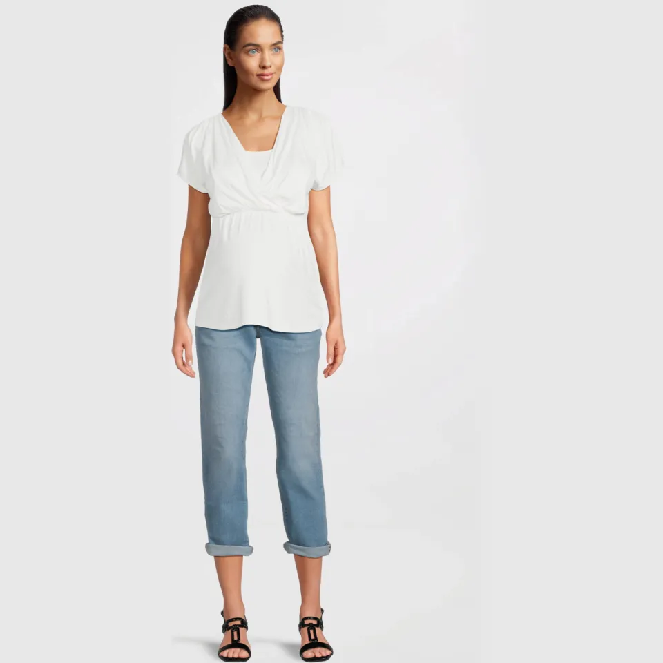 LOVE2WAIT straight leg zwangerschapsjeans light wash