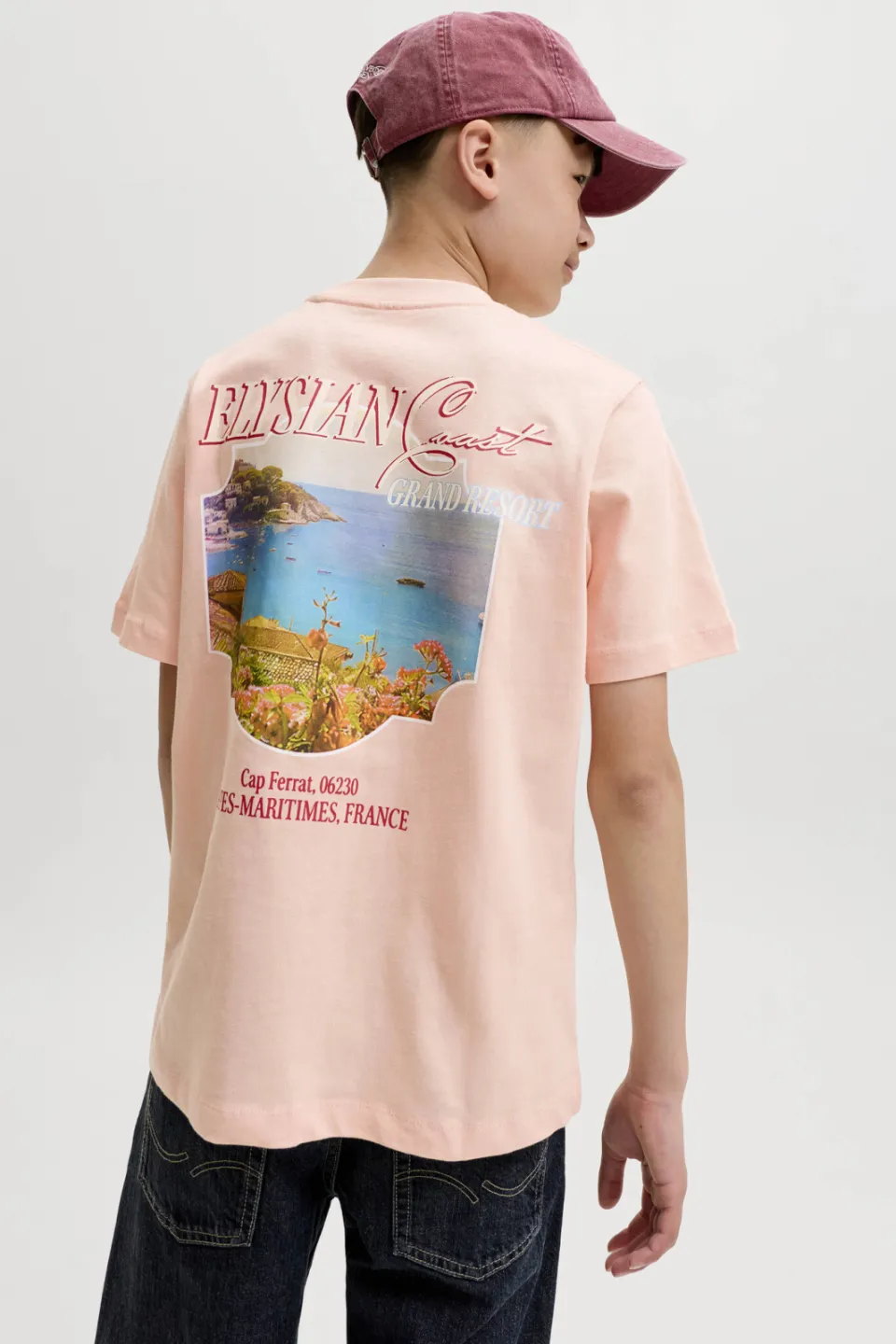 Jack & Jones Junior T-shirt met backprint zacht oranje, foto 4