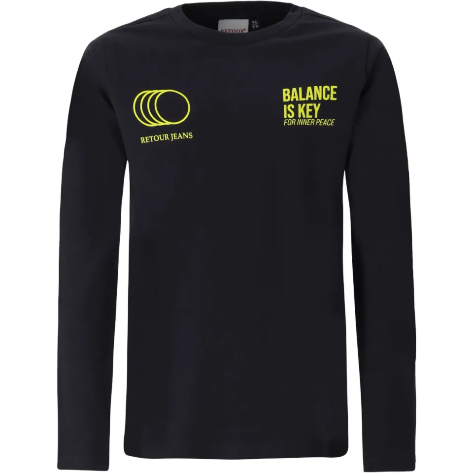 Retour Jeans Kjell longsleeve zwart Donkergrijs