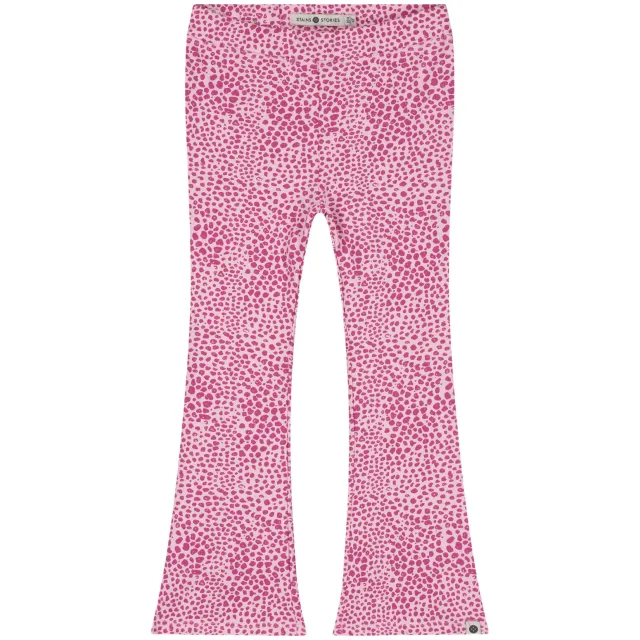Stains&Stories flared broek met print roze
