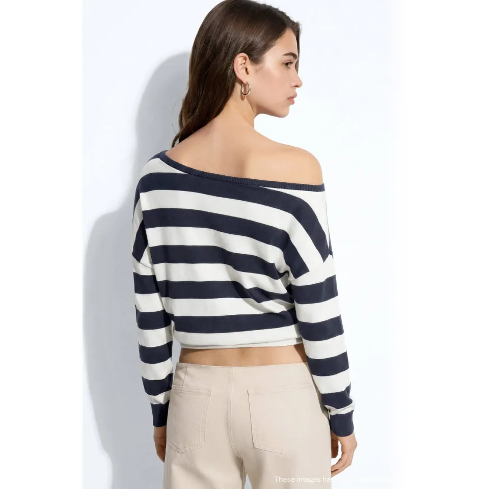 Mango TEEN gestreepte trui - marineblauw, foto 3