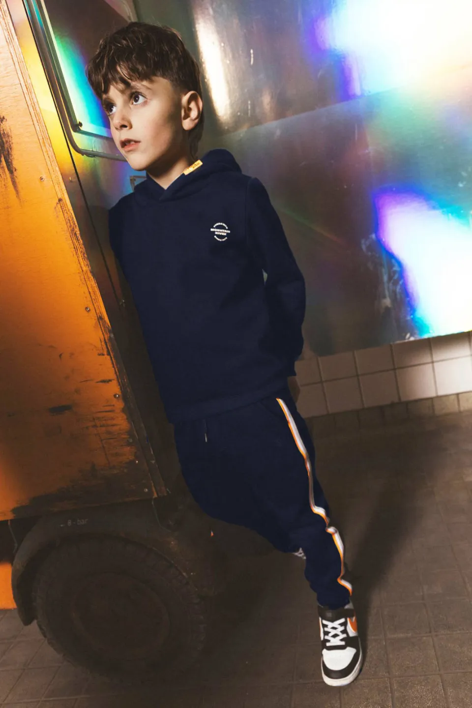 TYGO & vito hoodie met backprint - donkerblauw