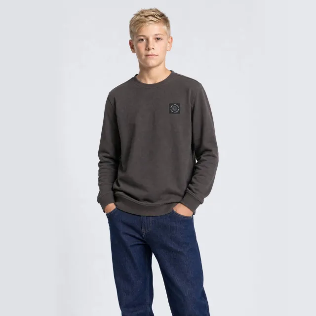 Petrol Industries katoenen sweater met logo - antraciet