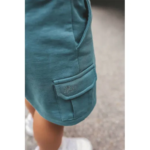 Your Wishes regular waist sweatshort grijsgroen, foto 6