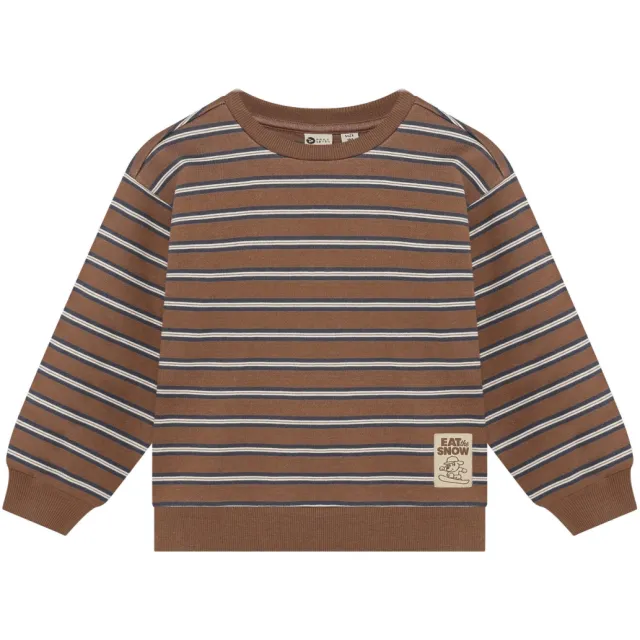 Daily7 oversized gestreepte sweater - bruin, foto 2
