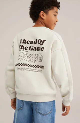 WE Fashion sweater met backprint - ecru, foto 5