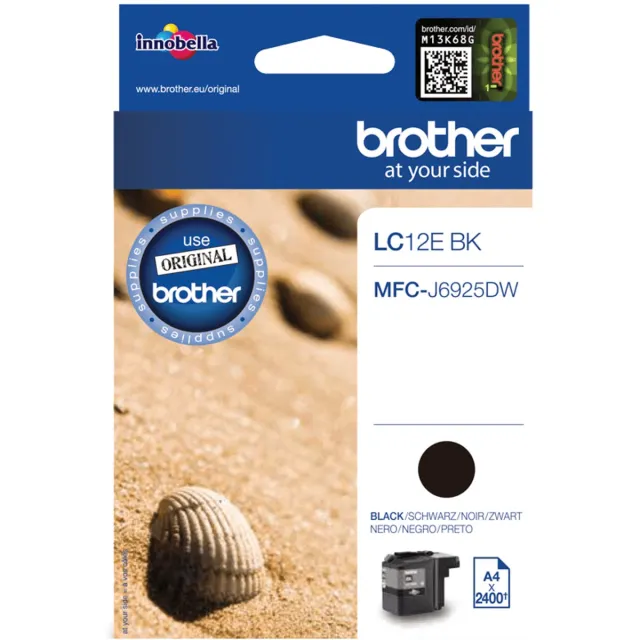 Brother LC-12EBK Inkcartridge, Zwart