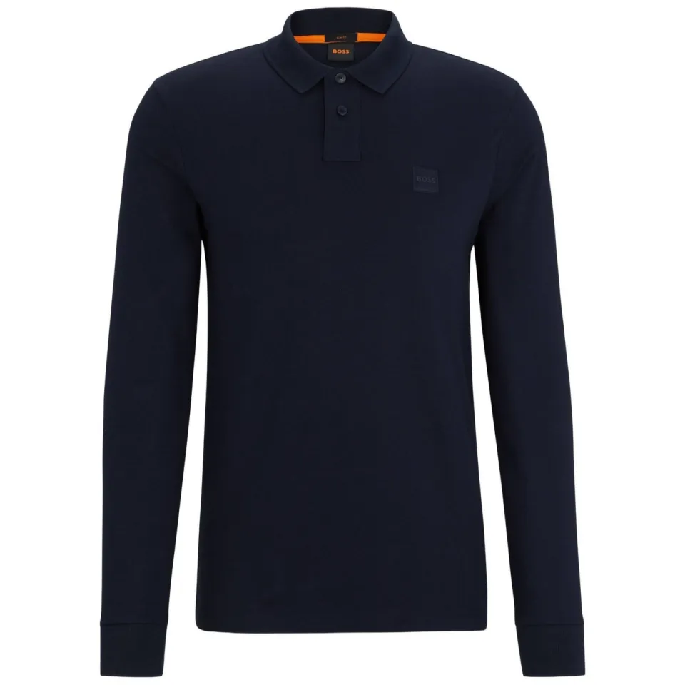 Boss slim fit polo Passerby met logo dark blue, foto 2