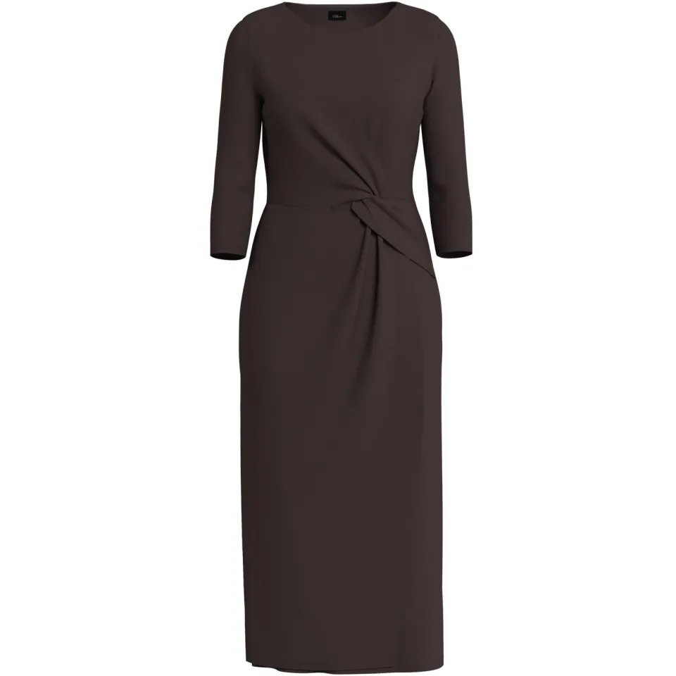 S.Oliver BLACK LABEL midi kokerjurk donkerbruin, foto 2