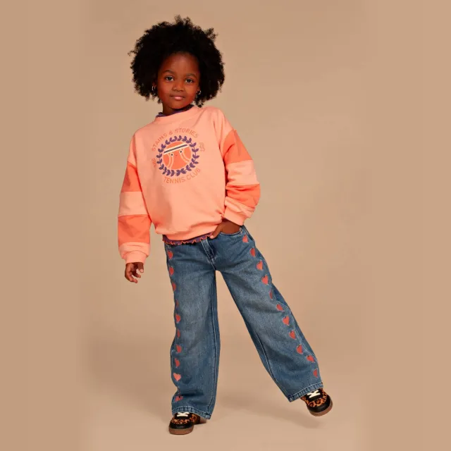 Stains&Stories sweater met print - zalm