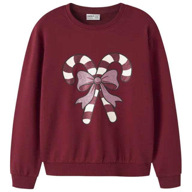 NAME IT KIDS sweater met print - donkerrood