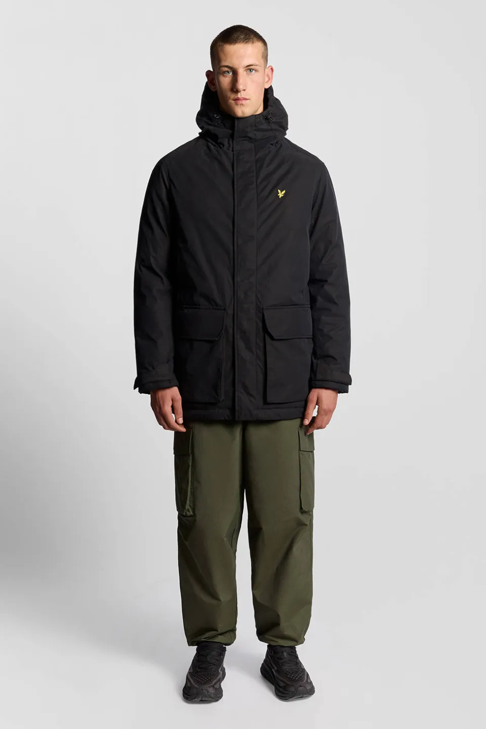 Lyle & Scott Membrane parka jas zwart, foto 4