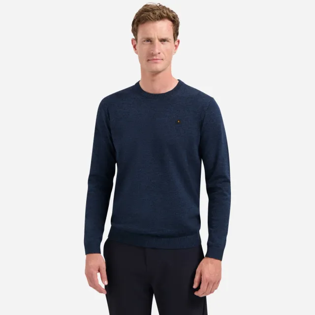 No Excess pullover fijn gebreid donkerblauw