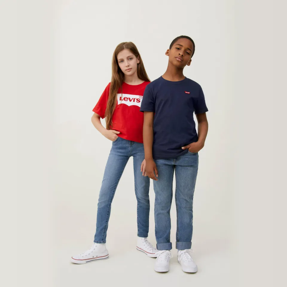 Levi's basic T-shirt Batwing chest donkerblauw, foto 8