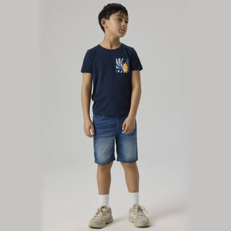 NAME IT Ryan jogger denim L jeansshort donkerblauw Dark blue denim