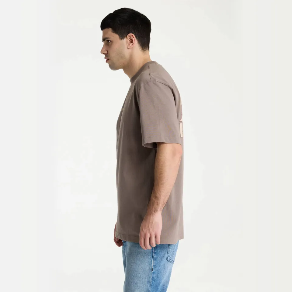 CHASIN' oversized T-shirt met backprint - driftwood taupe, foto 4