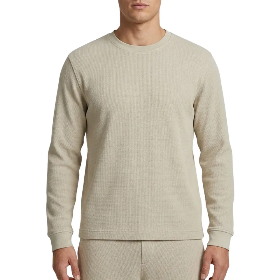 Boss regular fit longsleeve - lichtbeige, foto 5