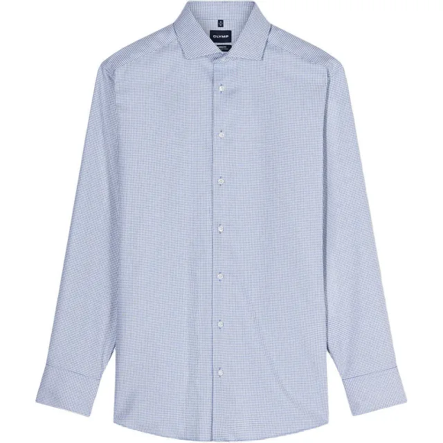 Olymp slim fit pied-de-poule overhemd - donkerblauw Navy