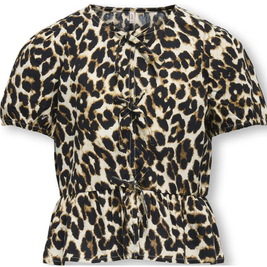 Only blousetop ecru Ecru/zwart