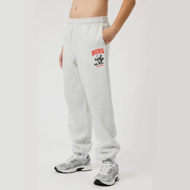 Björn Borg joggingbroek met logo lichtgrijs melange, foto 2