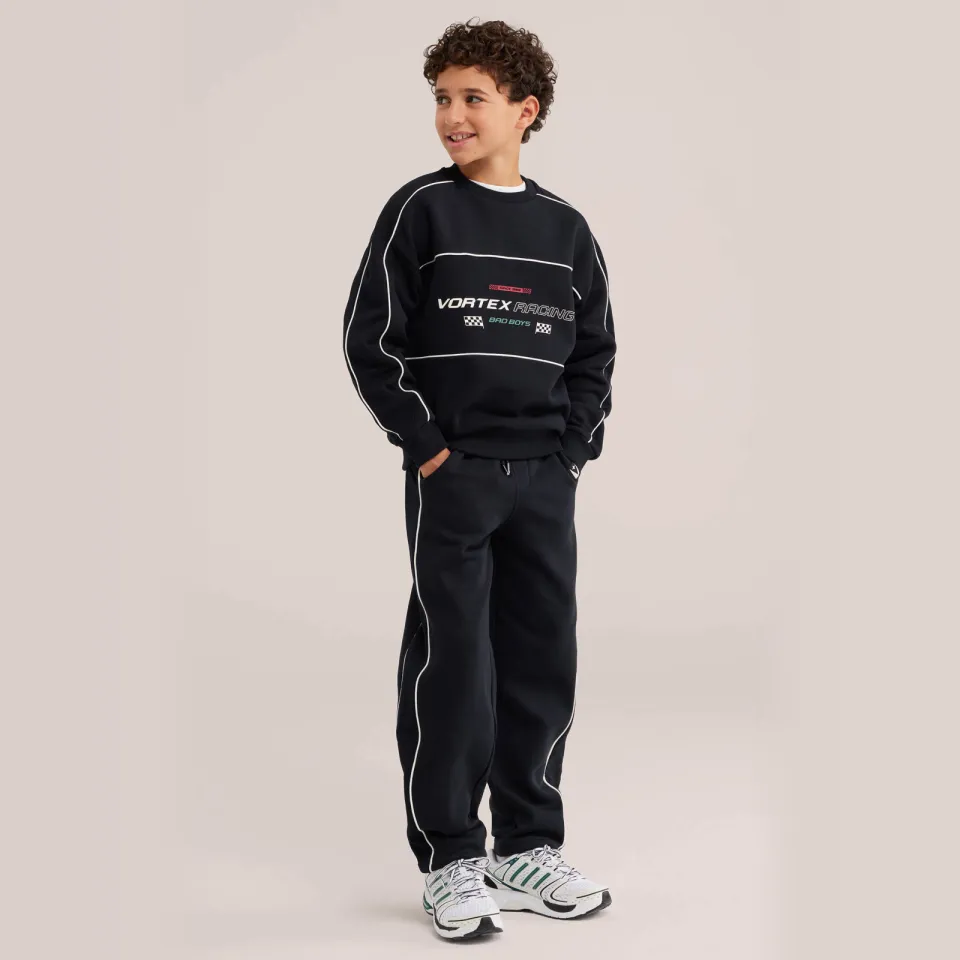 WE Fashion Bad Boys loose fit joggingbroek zwart