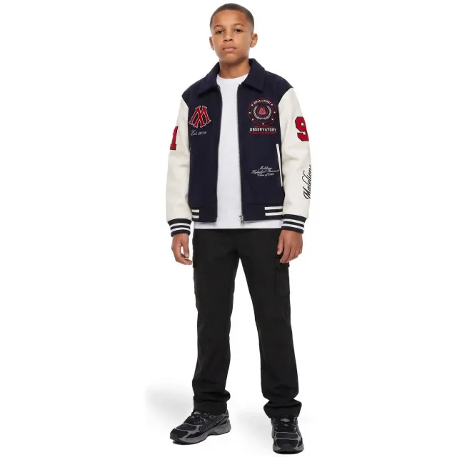 Malelions baseball jacket donkerblauw Donkerblauw/ecru/rood