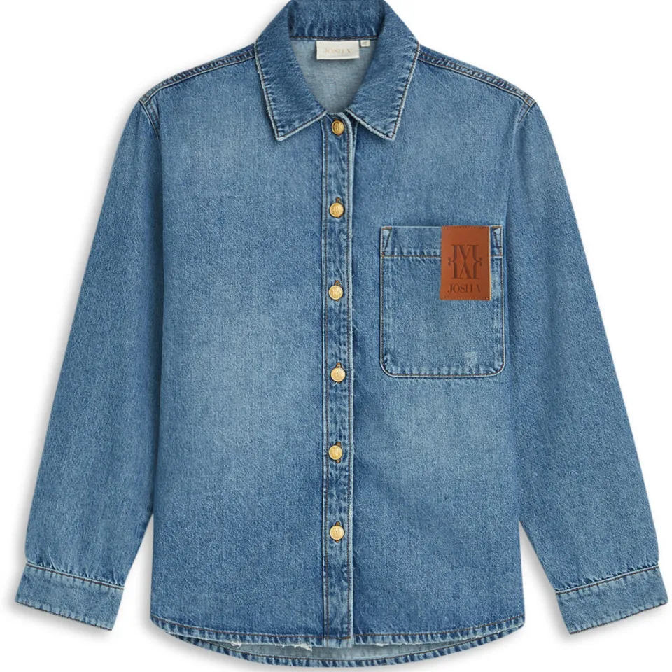 JOSH V Dessie denim blouse lichtblauw, foto 2