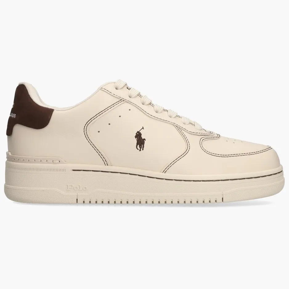 Polo Ralph Lauren Masters Court sneakers low top ecru Leer Unisex, foto 2