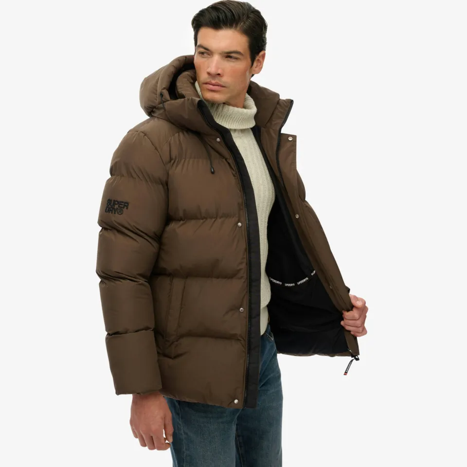 Superdry 5 Baffle Sports winterjas bruin, foto 4