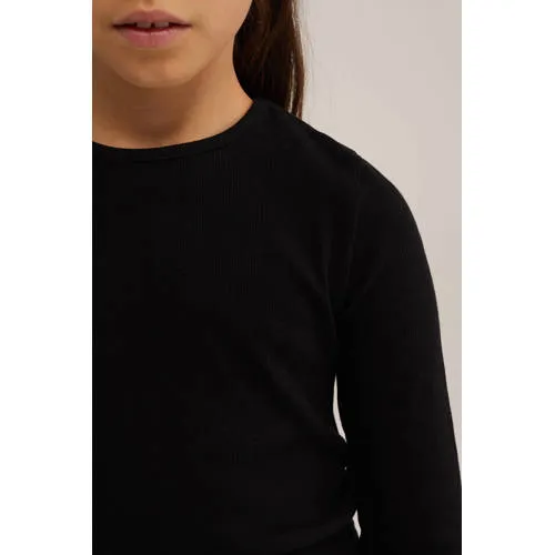 WE Fashion longsleeve zwart stretchkatoen, foto 4