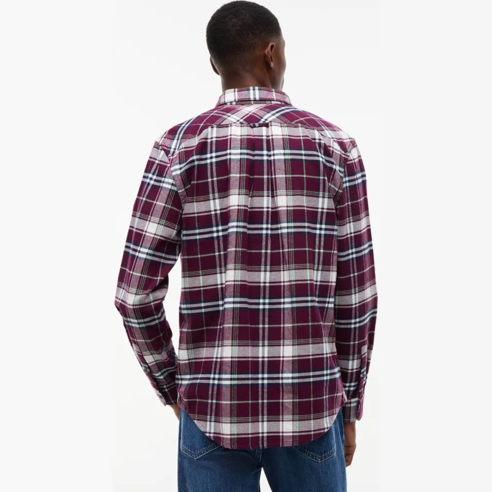 Tommy Jeans flanel regular fit geruit overhemd - calypso berry calypso berry check, foto 4