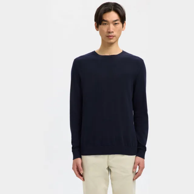Selected pullover fijn gebreid donkerblauw Navy Blazer