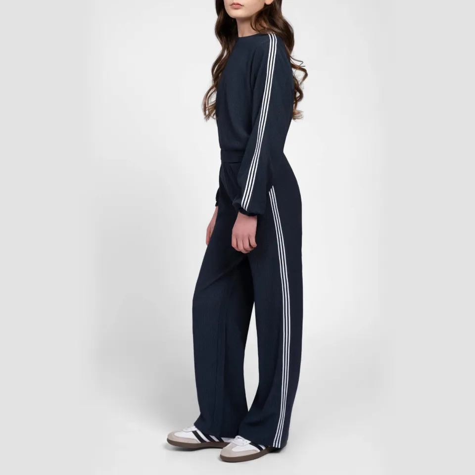 Nik & Nik wide leg casual broek donkerblauw