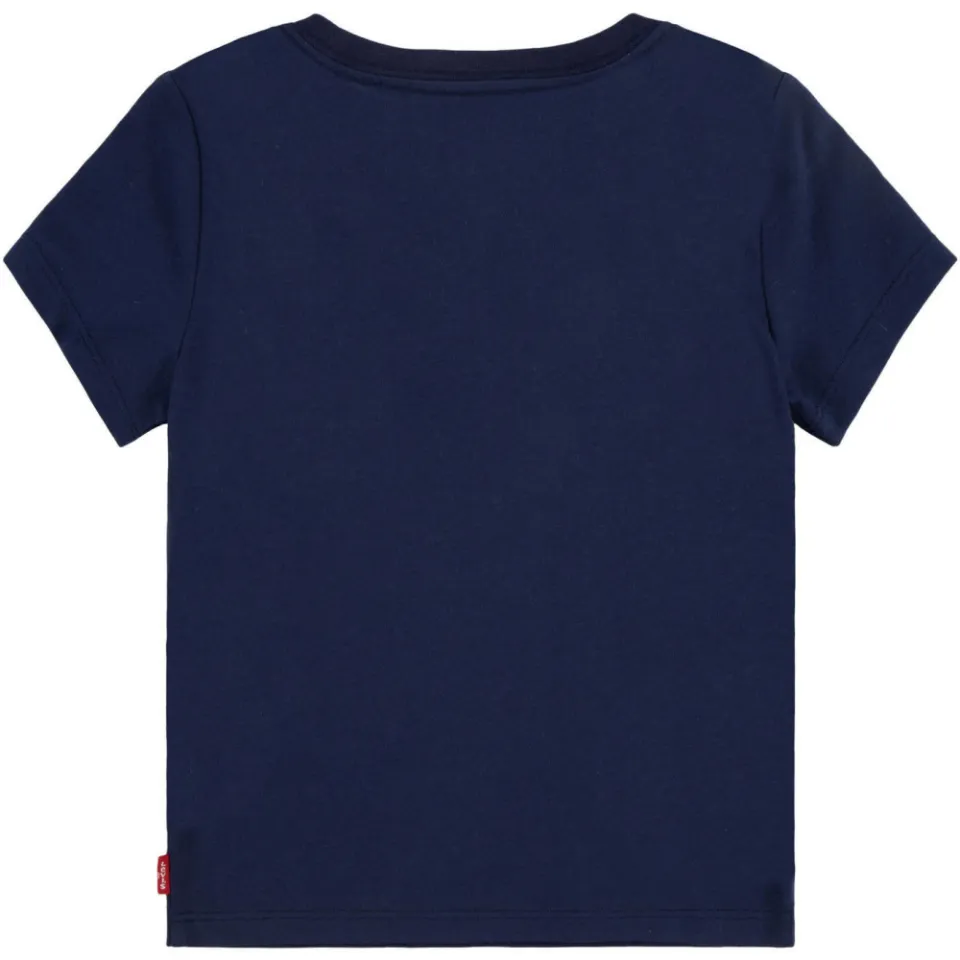 Levi's T-shirt Batwing met logo donkerblauw/roze, foto 3