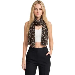 Guess Printed Scarf sjaal bruin, foto 3