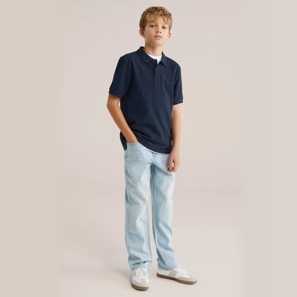 WE Fashion polo donkerblauw, foto 3