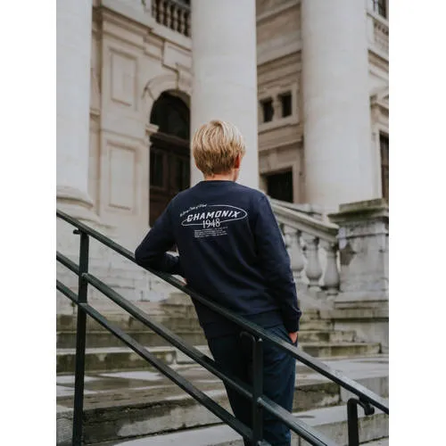 No Way Monday rechtvallende sweater met backprint - donkerblauw Jongens Katoen Ronde hals