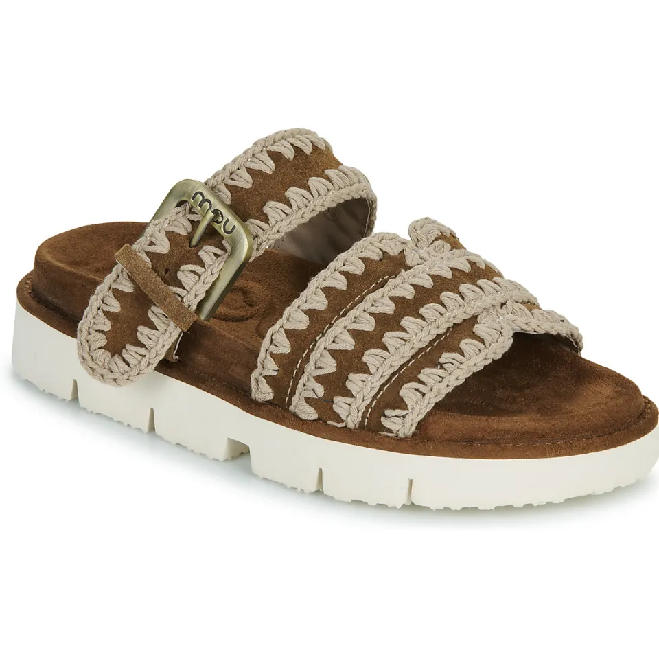 Mou Bio Sandal Buckle Strap slippers bruin