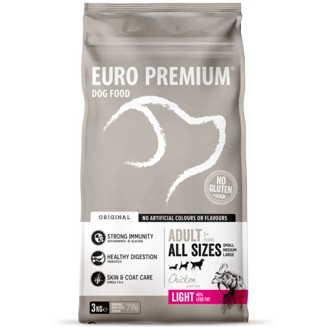 Euro Premium Adult Light hondenvoer 3 kg