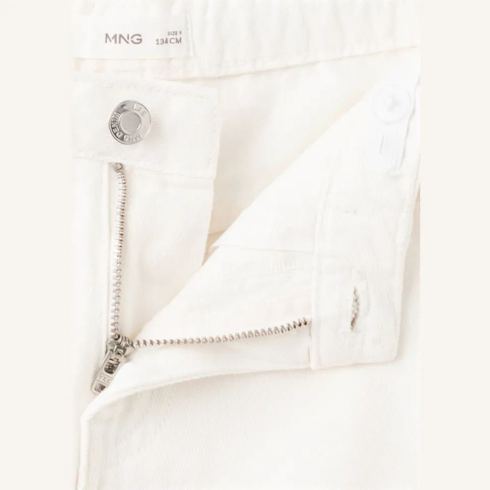 Mango Kids denim short met studs wit, foto 4
