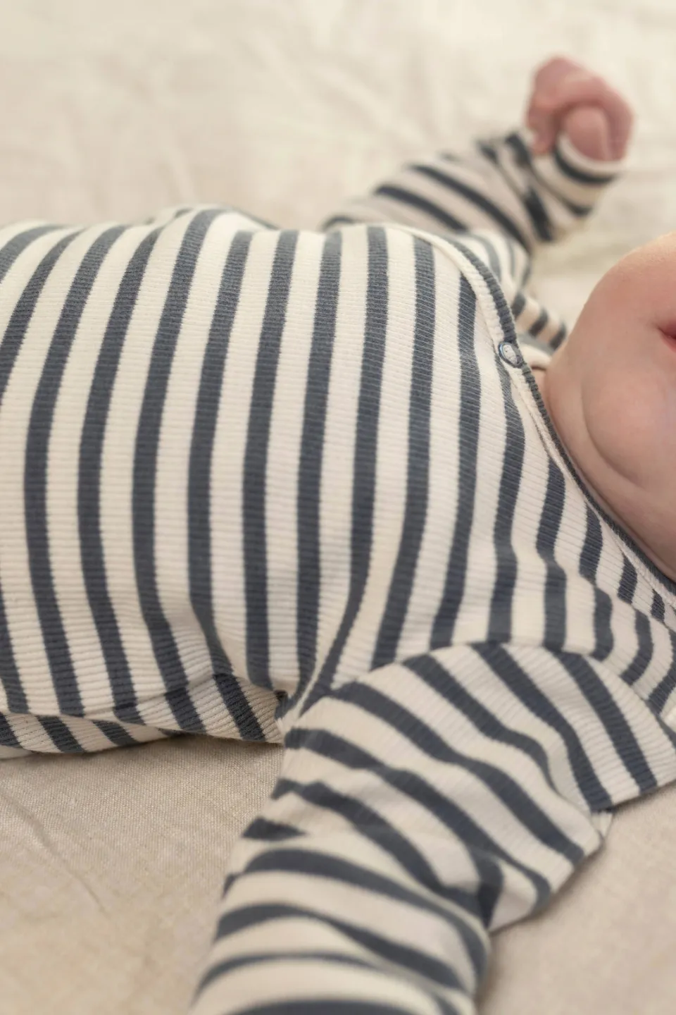 Noppies baby gestreepte longsleeve blauw/ecru