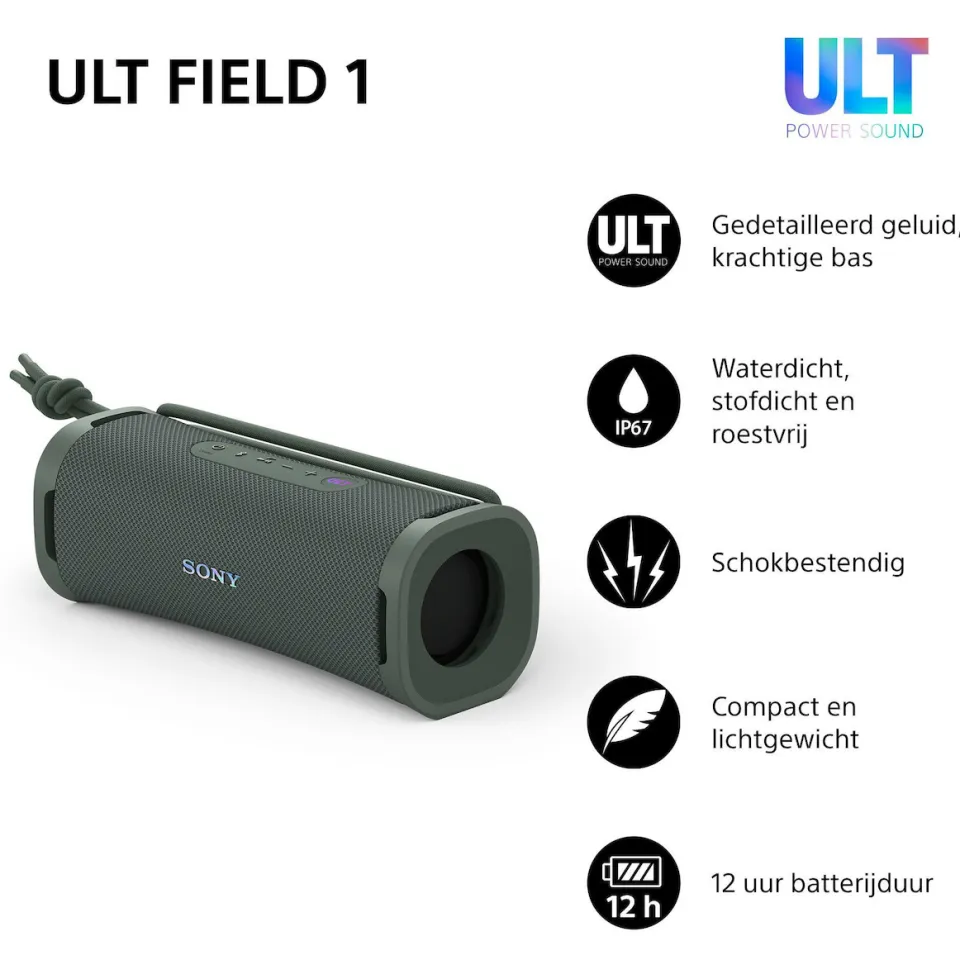 Sony ULT Field 1 draagbare Bluetooth-speaker groen, foto 3