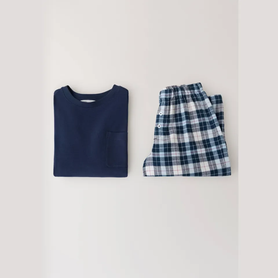 Mango Kids geruite pyjama donkerblauw, foto 2