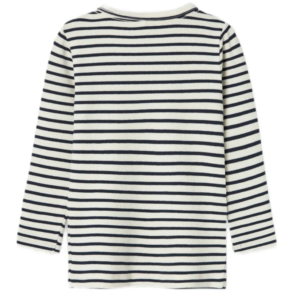 NAME IT MINI NMNBANI gestreepte longsleeve ecru zwart, foto 3